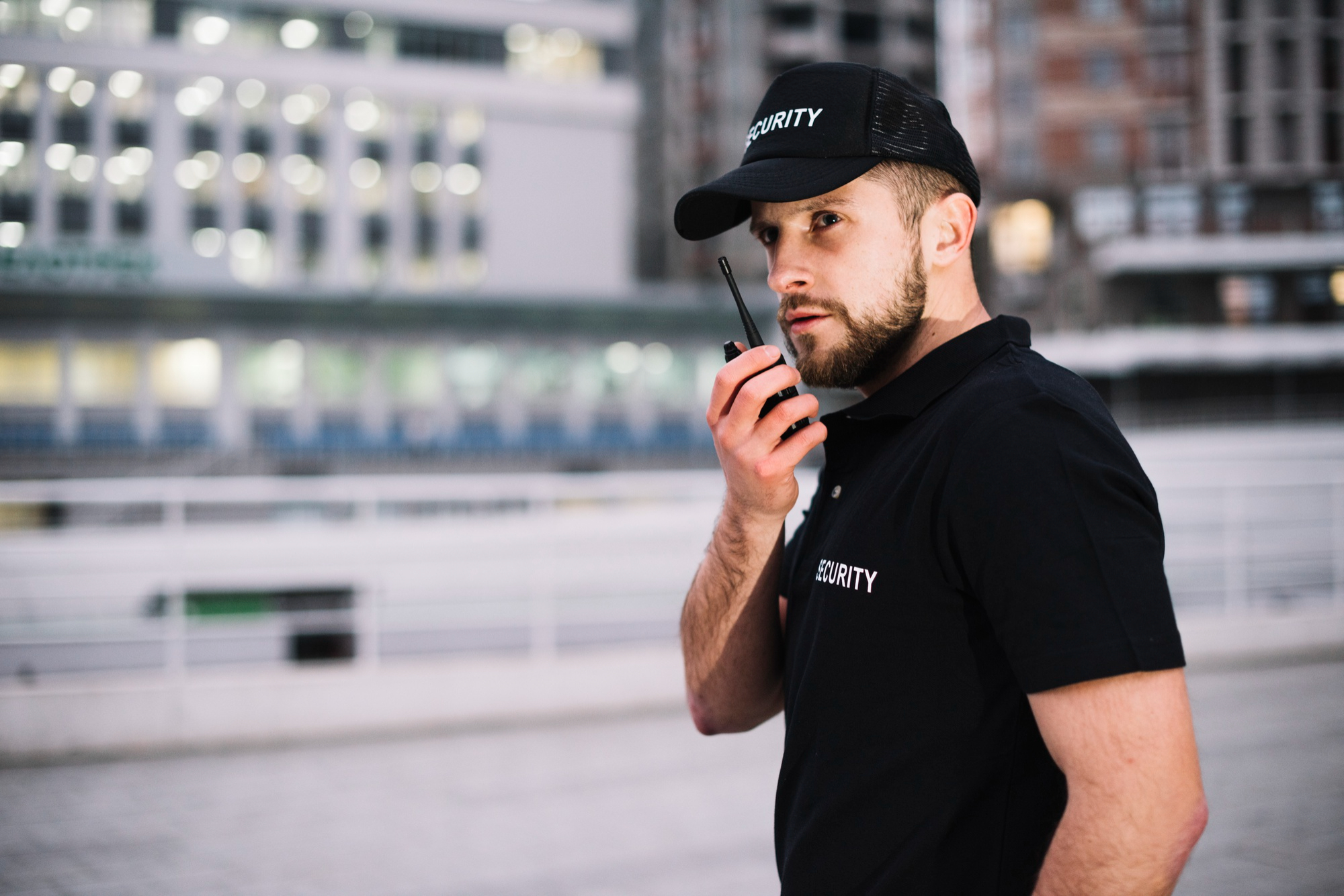 side-view-security-guard-man